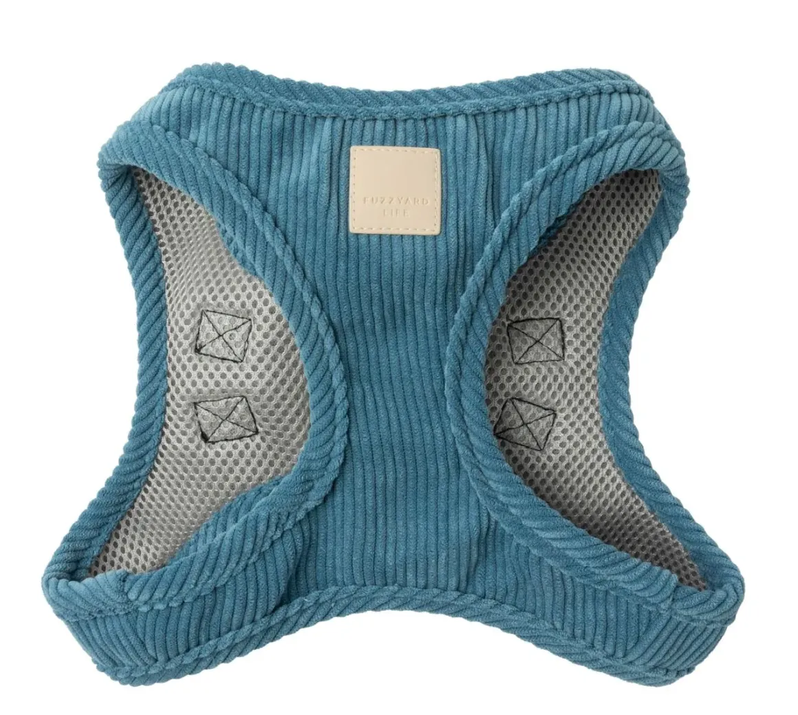 FuzzYard Life Corduroy Step In Harness - French Blue