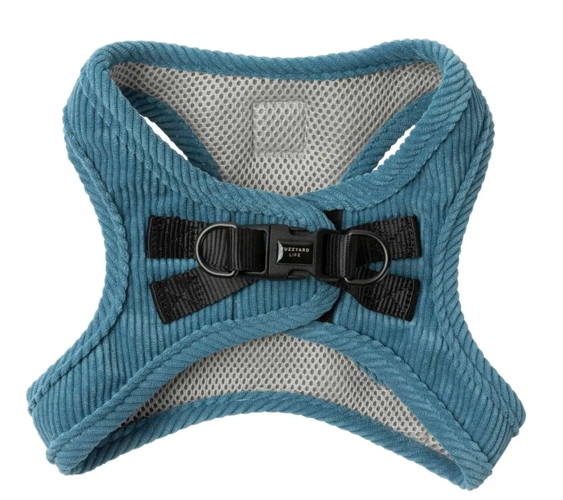 FuzzYard Life Corduroy Step In Harness - French Blue