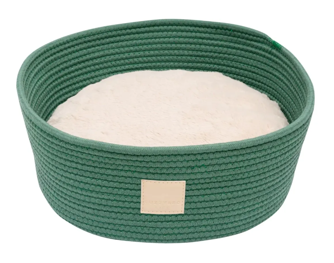 FuzzYard Life Rope Basket Bed - Myrtle Green