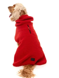 The Cosy Snood Coat - Cherry Red