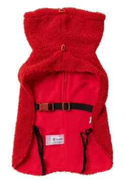 The Cosy Snood Coat - Cherry Red