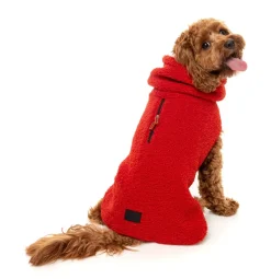 The Cosy Snood Coat - Cherry Red